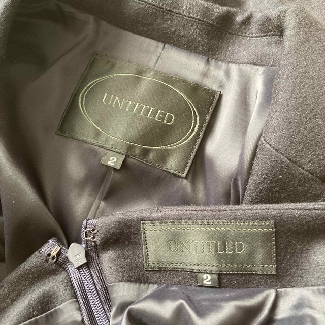 UNTITLED(アンタイトル)のUNTITLED セットアップスーツ 黒 ウール 日本製 レディースのフォーマル/ドレス(スーツ)の商品写真