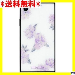 ☆ rienda iphonexr ケース 背面ガラスケ フラワー White(モバイルケース/カバー)