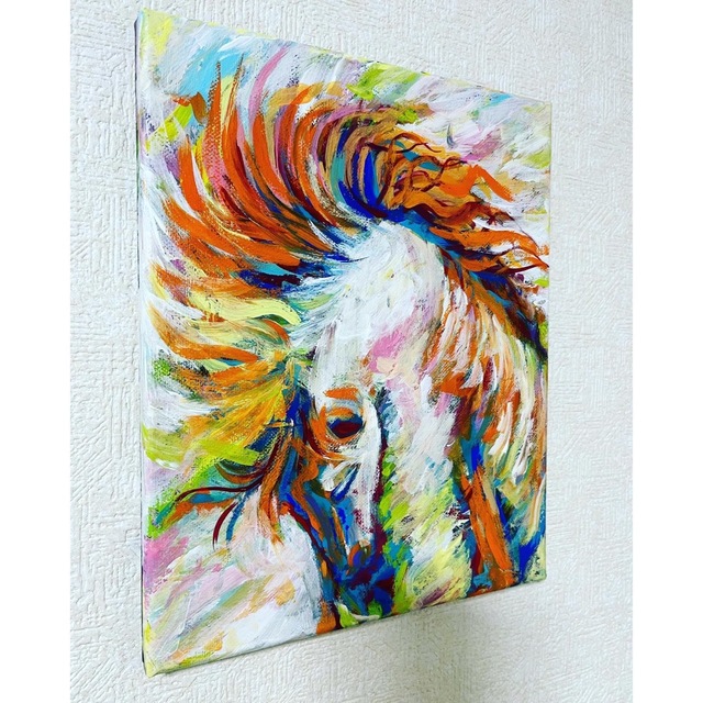 値下げ交渉OK!  horse  アクリル原画　 エンタメ/ホビーの美術品/アンティーク(絵画/タペストリー)の商品写真