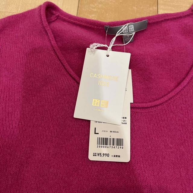 UNIQLO(ユニクロ)の【新品】ユニクロ　カシミヤ100% ニット　セーター　ピンク レディースのトップス(ニット/セーター)の商品写真