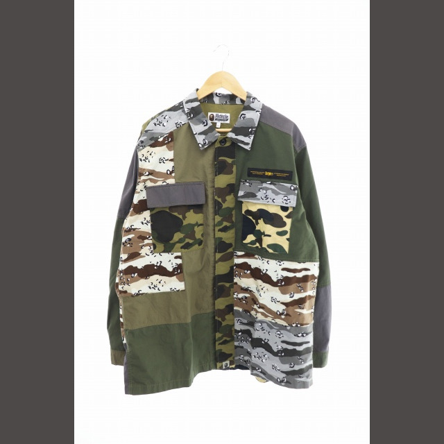 アベイシングエイプ A BATHING APE ミリタリー 長袖 シャツ XL 楽ギフ_包装