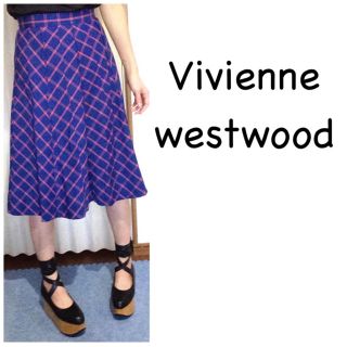 ヴィヴィアンウエストウッド(Vivienne Westwood)のVivienne Westwood チェックスカート(ロングスカート)