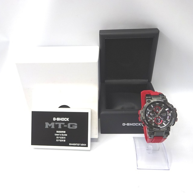 CASIO - カシオ 腕時計 G-SHOCK MT-G Bluetooth対応 ラバーベルト MTG-B1000 ブラック レッド Ft580052 中古