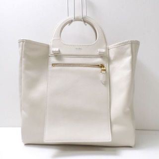 マックスマーラ(Max Mara)の美品 MAXMARA マックスマーラ リバーシブル トートバッグ 1点 ホワイト ラムレザー キャンバス他 2WAY レディース AN44C (トートバッグ)