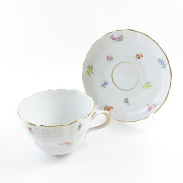 美品 MEISSEN マイセン 散らし小花 カップ、ソーサー 2点 フラワー SC6048Dグラス/カップ