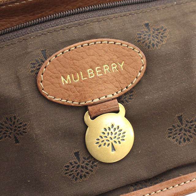 マルベリー Mulberry ショルダーバッグ レザー ポーチ チェーン 茶