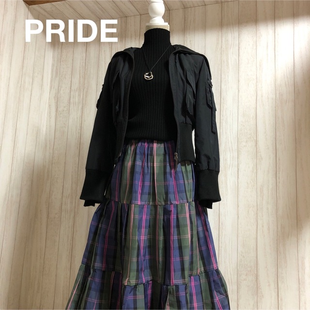 PRIDE(プライド)のPRIDE ブラックミニタリージャンパー レディースのジャケット/アウター(ミリタリージャケット)の商品写真