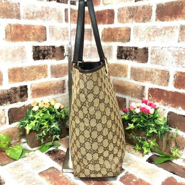 バッグ 良品✨GUCCI グッチ トートバッグ GG柄 キャンバス×レザー