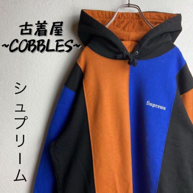 人気トリコロール】SupremeSweatshirt 18fw刺繍ロゴ古着M 超美品の 33