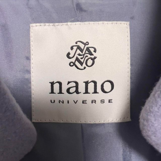 nano・universe(ナノユニバース)のナノユニバース × manteco BIBYE スタンドチェスターコート ブルー レディースのジャケット/アウター(チェスターコート)の商品写真