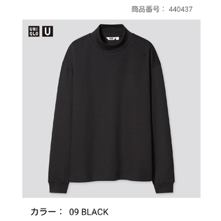 ユニクロ(UNIQLO)の[美品] ﾕﾆｸﾛU ﾓｯｸﾈｯｸﾌﾟﾙｵｰﾊﾞｰ(長袖) 4XL 黒(Tシャツ/カットソー(七分/長袖))