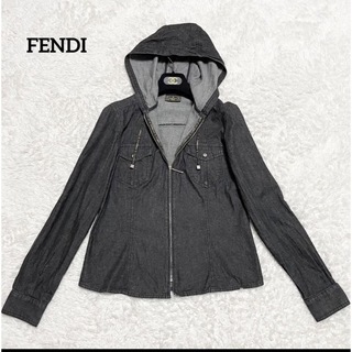 フェンディ(FENDI)のFENDI フェンディ　デニムジップアップパーカー　ジャケット　FFロゴ　フード(パーカー)