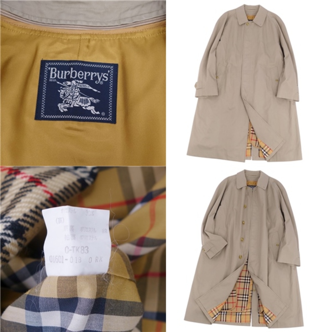 BURBERRY(バーバリー)の美品 Vintage バーバリー Burberrys コート ライナー付き ステンカラーコート バルマカーンコート コットン アウター メンズ 96-180(XL相当) サンドベージュ メンズのジャケット/アウター(ステンカラーコート)の商品写真