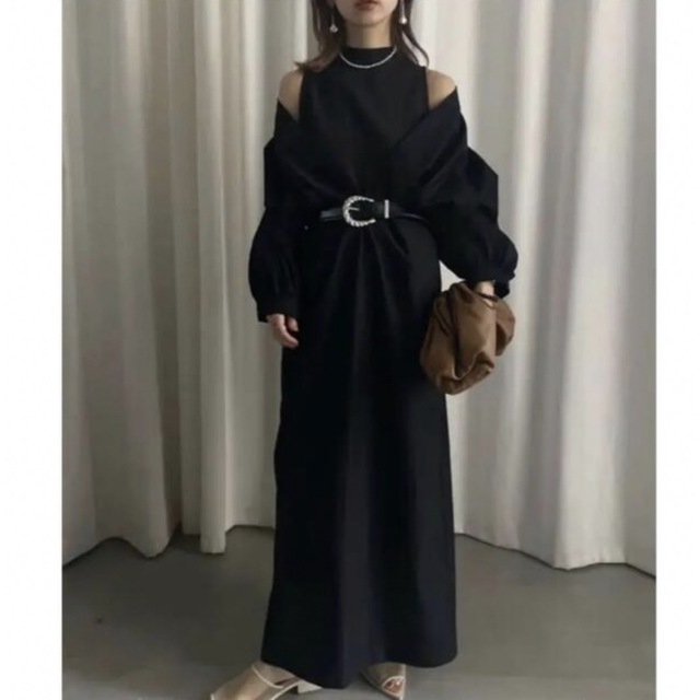 MEDI OFF SHOULDER PUFF SLEEVE DRESS - ロングドレス