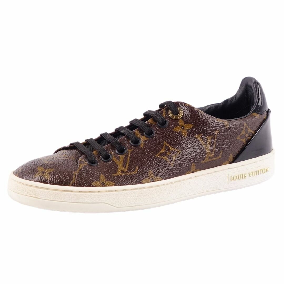 美品 ルイヴィトン LOUIS VUITTON スニーカー ローカット フロントローライン モノグラム レースアップ パテントレザー シューズ レディース 35.5(23cm相当) ブラウン/ブラック | フリマアプリ ラクマ