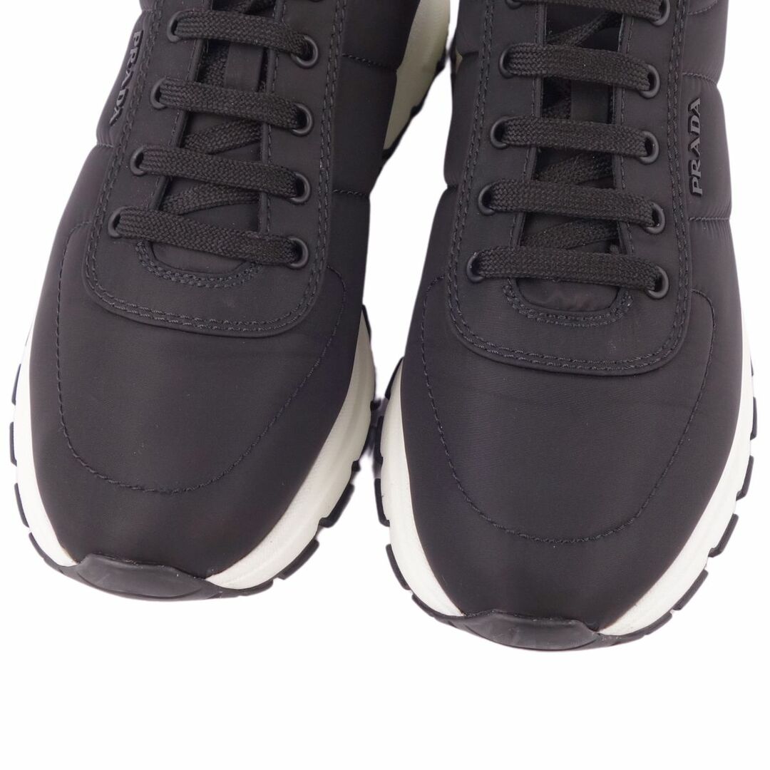 プラダ PRADA スニーカー ローカット レースアップ ナイロン ロゴ柄 シューズ メンズ 6.5(25.5cm相当) ブラック