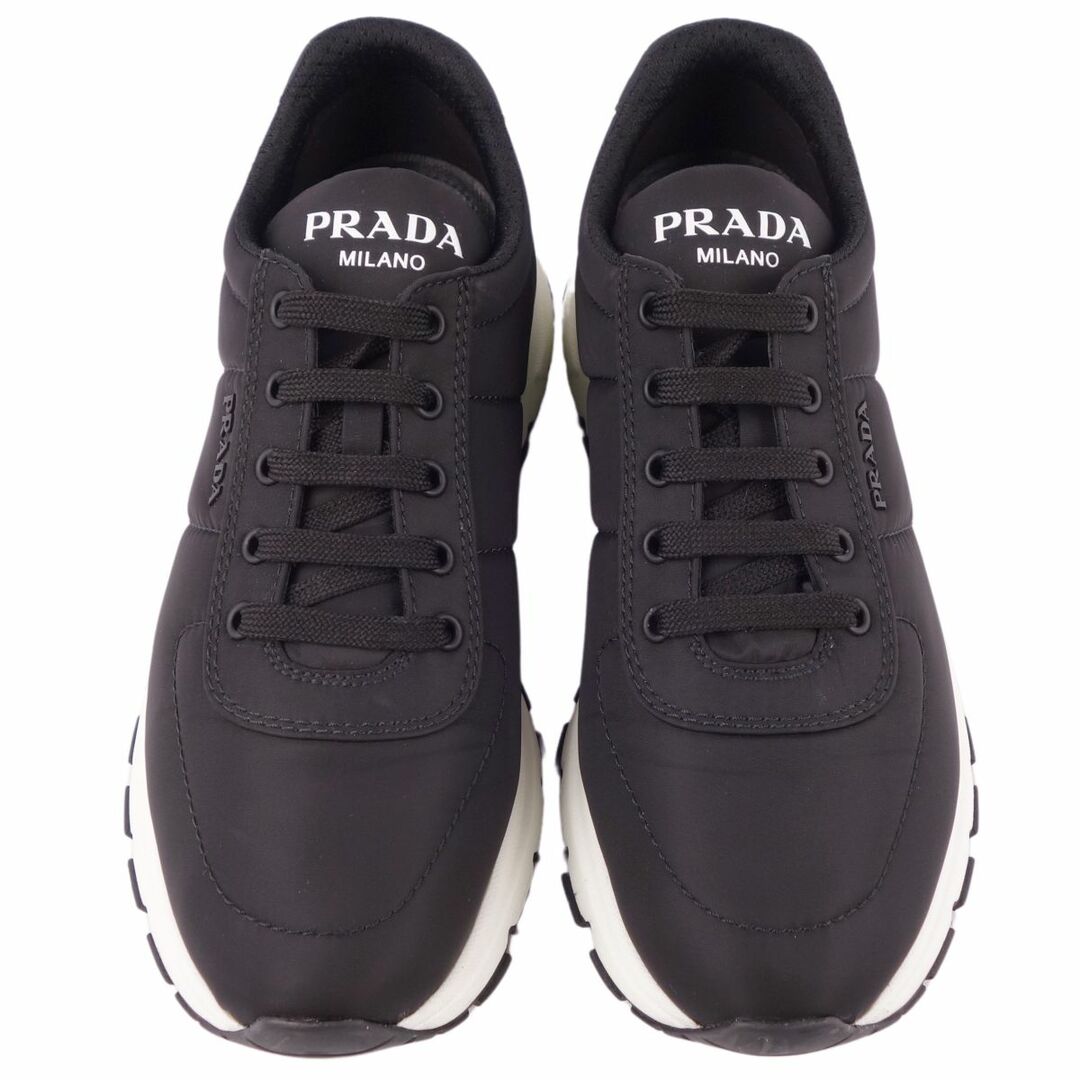 プラダ PRADA スニーカー ローカット レースアップ ナイロン ロゴ柄 シューズ メンズ 6.5(25.5cm相当) ブラック