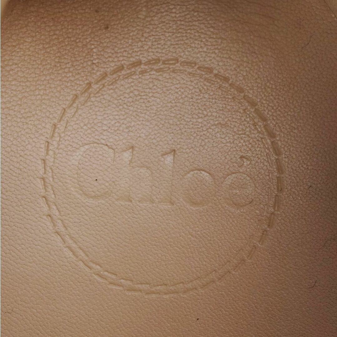 Chloe(クロエ)の極美品 クロエ Chloe スニーカー ローカット レースアップ カーフレザー ロゴ柄 シューズ レディース 39(26cm相当) ホワイト/ブラウン レディースの靴/シューズ(スニーカー)の商品写真