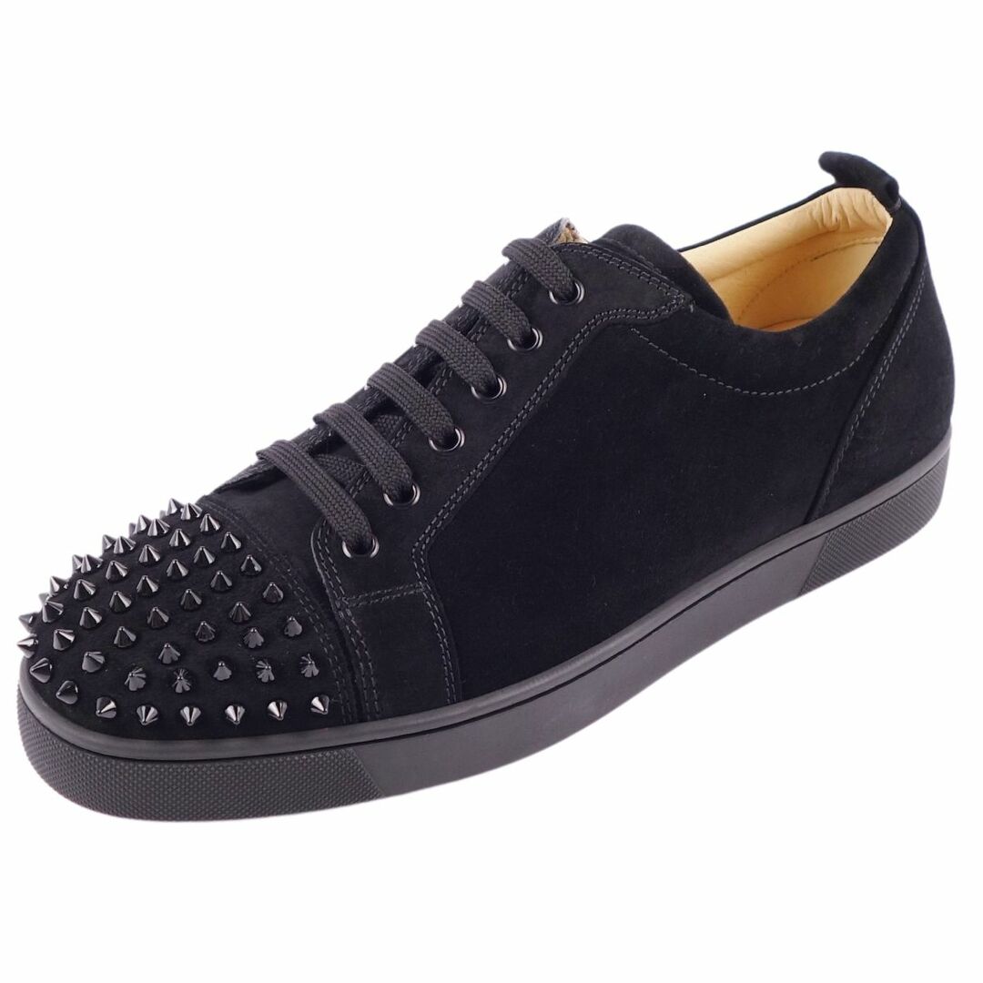 未使用 クリスチャンルブタン Christian Louboutin スニーカー ローカット LOUIS JUNIOR SPIKES スタッズ スウェードレザー シューズ メンズ 43.5(28.5cm相当) ブラック