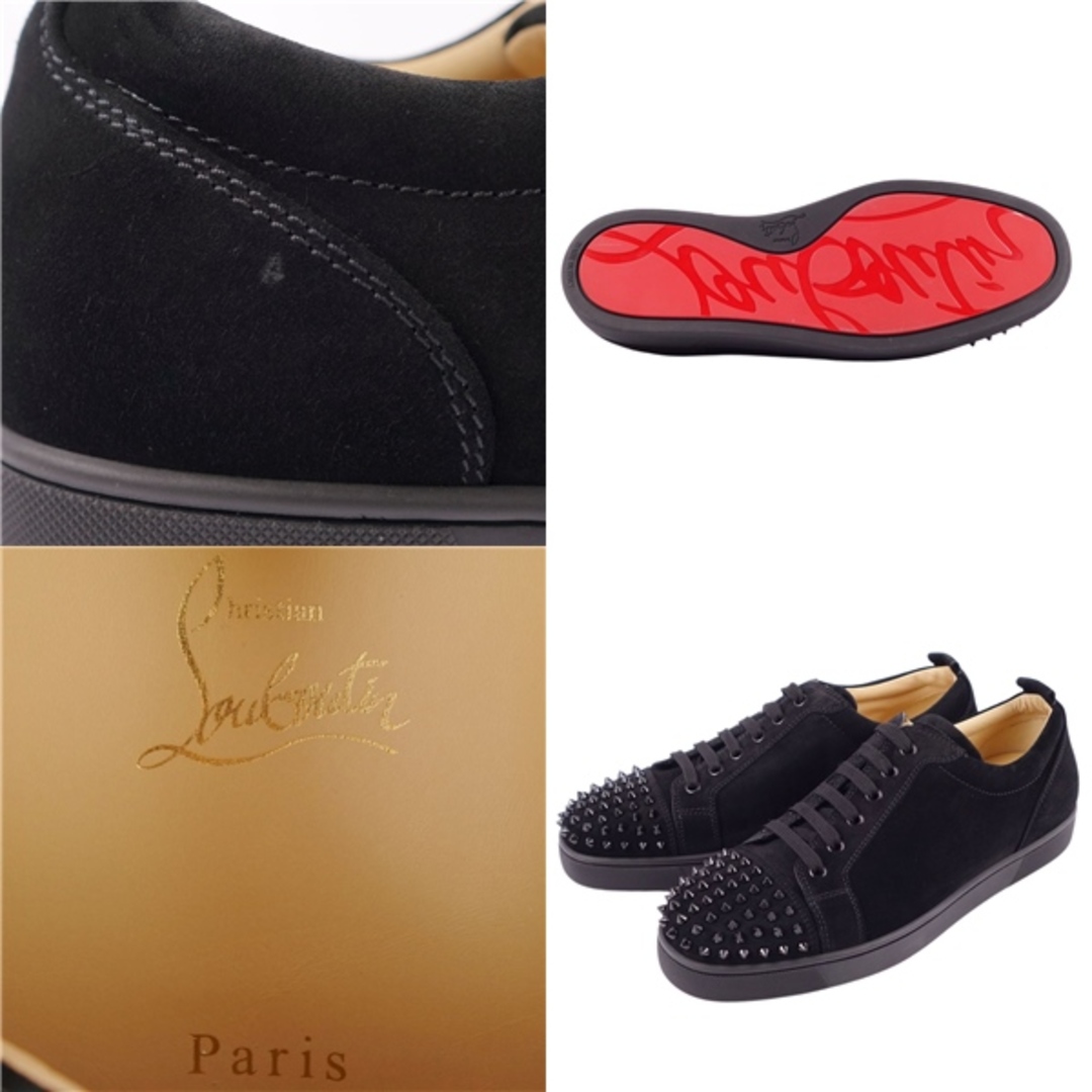 Christian Louboutin(クリスチャンルブタン)の未使用 クリスチャンルブタン Christian Louboutin スニーカー ローカット LOUIS JUNIOR SPIKES スタッズ スウェードレザー シューズ メンズ 43.5(28.5cm相当) ブラック メンズの靴/シューズ(スニーカー)の商品写真