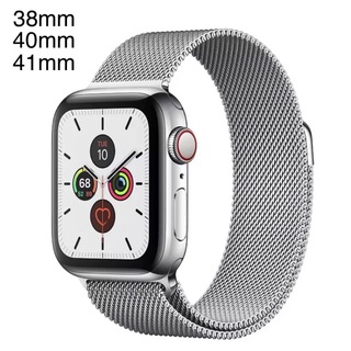 Apple Watch ステンレスバンド バンド デジタル 時計 シルバー 銀色(腕時計)