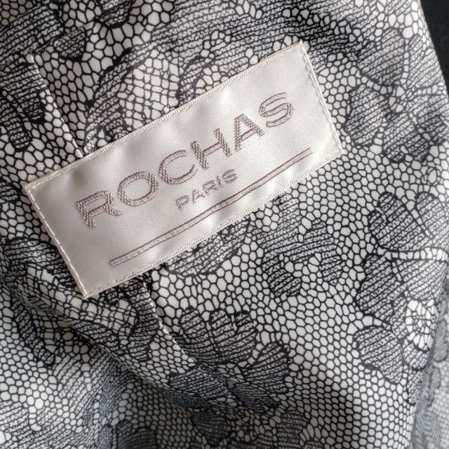 ROCHAS(ロシャス)のロシャス ROCHAS ☆ ウール ロングコート ダブル 9 ブラック レディースのジャケット/アウター(ロングコート)の商品写真