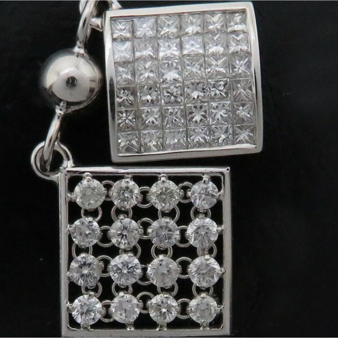 K18WG ホワイトゴールド ピアス シェル ダイヤ 0.50ct 【1-0121026】