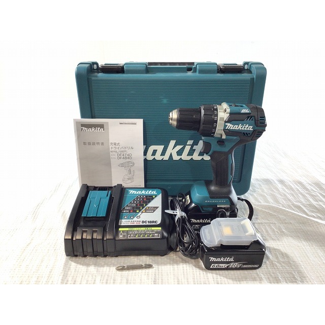 ☆未使用品☆ makita マキタ 18V 充電式ドライバドリル DF484DRGX バッテリー2個(18V 6.0Ah) 充電器 ケース付き 