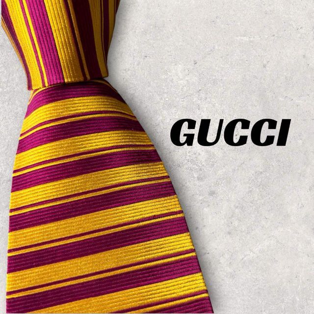 Gucci(グッチ)の【4389】良品！GUCCI グッチ　ボーダー柄　ネクタイ. メンズのファッション小物(ネクタイ)の商品写真