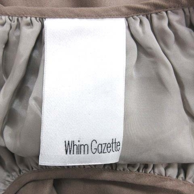 Whim Gazette(ウィムガゼット)のウィムガゼット フレアスカート ひざ丈 スエード調 36 ベージュ レディースのスカート(ひざ丈スカート)の商品写真