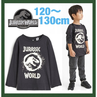 エイチアンドエム(H&M)の未使用h&mジュラシックワールド長袖カットソー120〜130cm男の子ロンT(Tシャツ/カットソー)