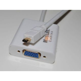 MicroHDMI - VGA 変換アダプタ／変換ケーブル 22cm(ディスプレイ)