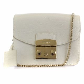 フルラ(Furla)のフルラ メトロポリス ショルダーバッグ チェーン レザー 白 ホワイト(ショルダーバッグ)