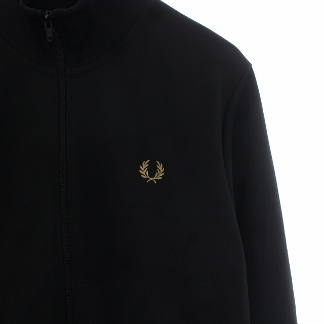 FRED PERRY(フレッドペリー)のFRED PERRY バックロゴ トラックジャケット ジャージ 刺繍 L 黒 メンズのジャケット/アウター(ブルゾン)の商品写真