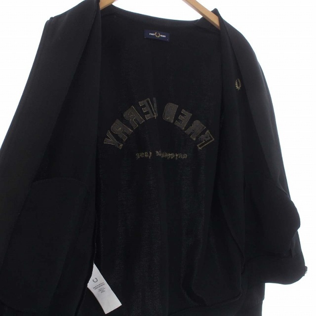 FRED PERRY バックロゴ トラックジャケット ジャージ 刺繍 L 黒-