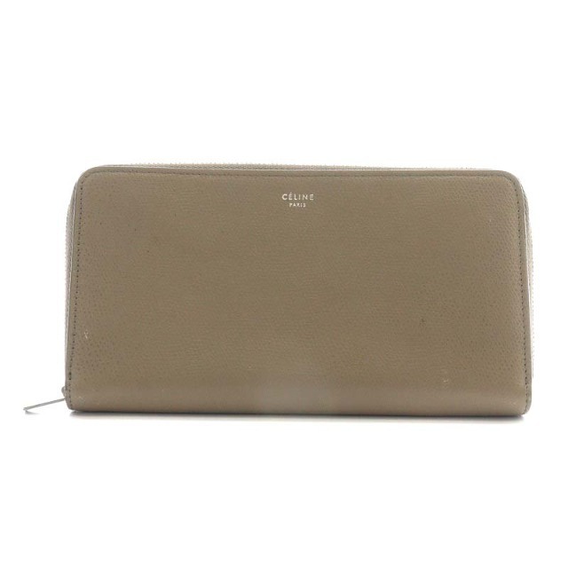 セリーヌ CELINE 長財布 小銭入れ ラウンドファスナー レザー ベージュ