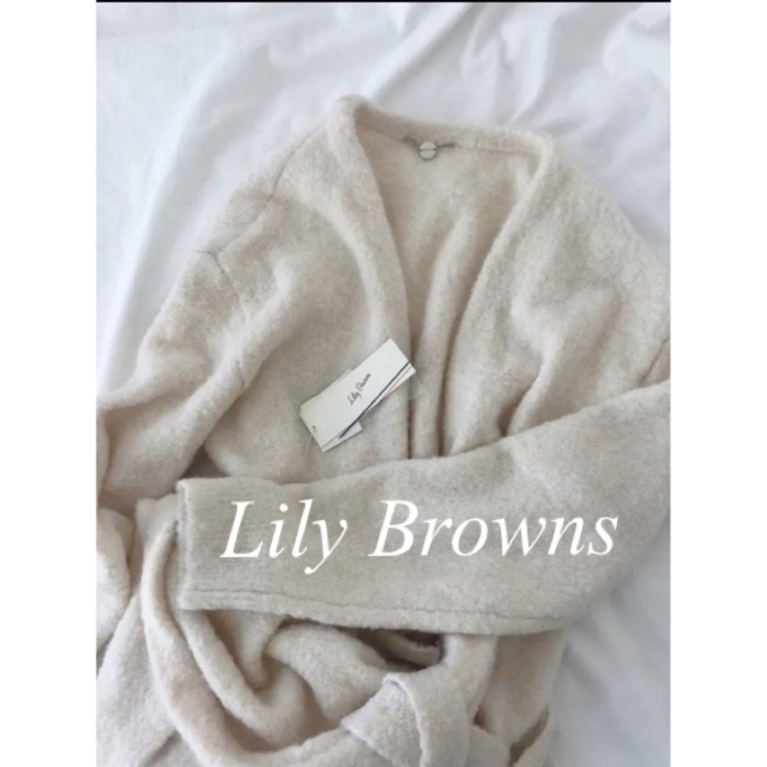 Lily Brown(リリーブラウン)の限定SALE🦢【新品】lily brown  アルパカ　ニットカーディガン レディースのトップス(カーディガン)の商品写真