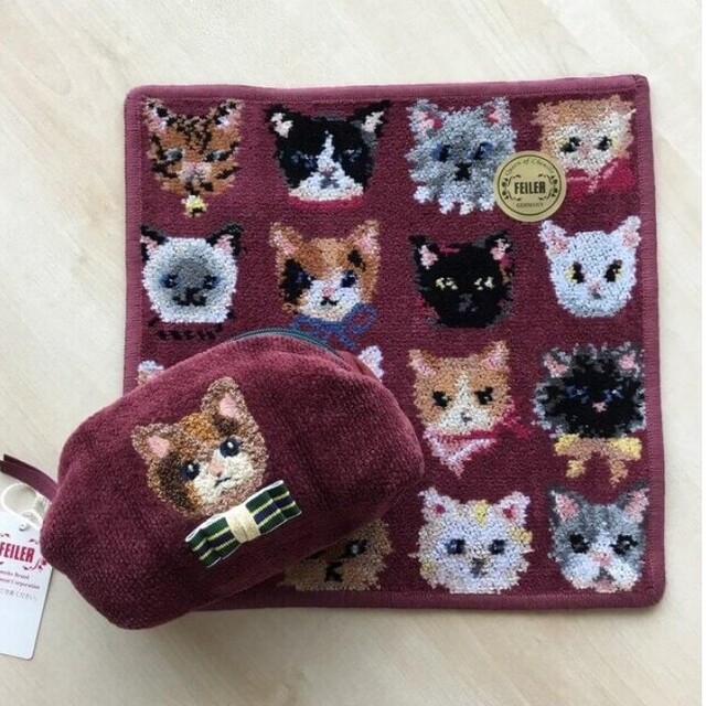 新品未使用 FEILERポーチ ラブラリーキャッツ ハンカチ&ポーチ-