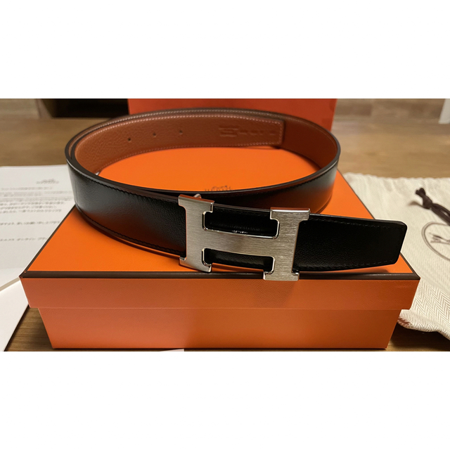 HERMES エルメス ベルト リバーシブル キャメル×ブラック-