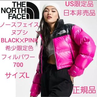 ザノースフェイス(THE NORTH FACE)の【新品】希少色ノースフェイス　ヌプシダウン　ピンク✕ブラック　US Lサイズ(ダウンジャケット)