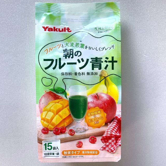 Yakult(ヤクルト)の◆みかん様ご専用◆【計60袋】ヤクルト 朝のフルーツ青汁(15袋×４個セット)  食品/飲料/酒の健康食品(青汁/ケール加工食品)の商品写真