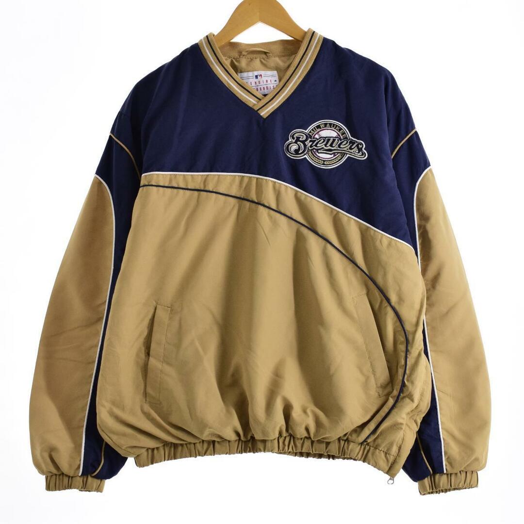 GENUINE MERCHANDISE MLB MILWAUKEE BREWERS ミルウォーキー ブルワーズ Vネック ウォームアッププルオーバー メンズXXL /eaa310637