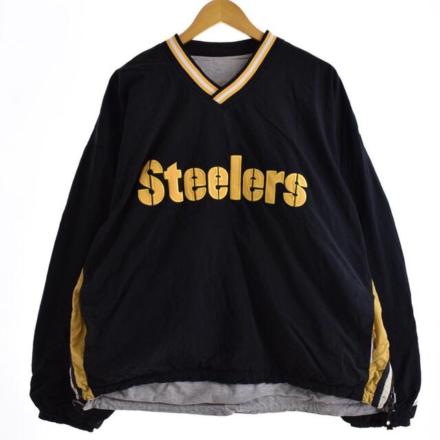 90年代 スターター Starter NFL PITTSBURGH STEELERS ピッツバーグスティーラーズ リバーシブル Vネック ナイロンプルオーバー メンズXXL ヴィンテージ /eaa310639