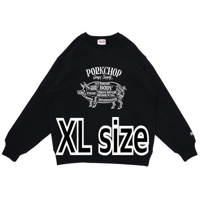 ポークチョップ　PORKCHOP パーカー　BLACK XLサイズ