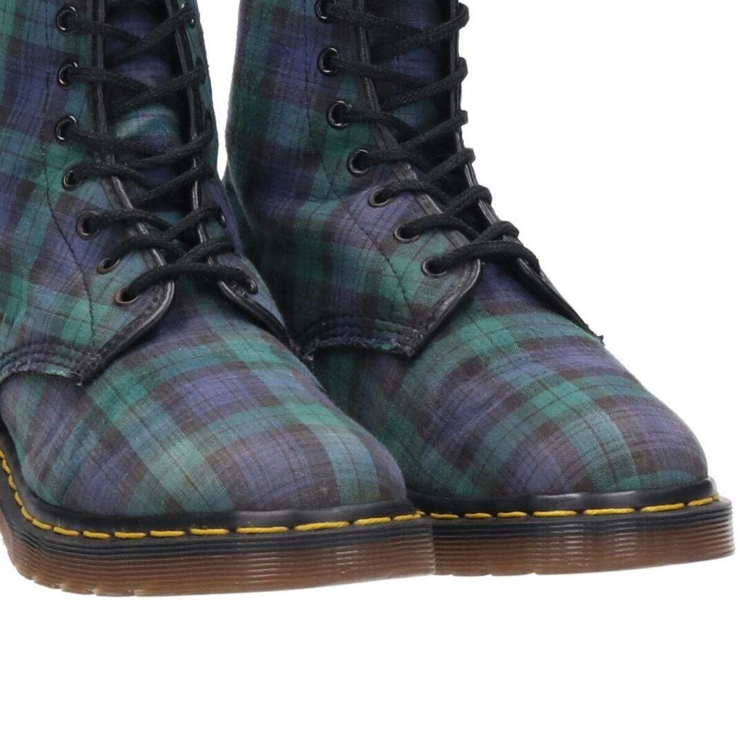 Dr.Martens(ドクターマーチン)の古着 ドクターマーチン Dr.Martens ブラックウォッチチェック 8ホールブーツ 英国製 UK6 レディース24.5cm /saa011066 レディースの靴/シューズ(ブーツ)の商品写真