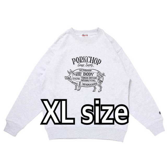 在庫処分セール ポークチョップ PORKCHOP スウェット GRAY XL