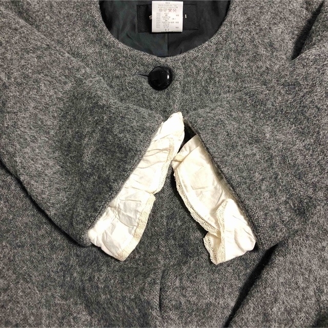 SI-HIRAI(スーヒライ)のノーカラーコート　グレー　ウール　アルパカ レディースのジャケット/アウター(ロングコート)の商品写真