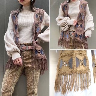 デプト(DEPT)のvintage leather fringe best gilet(ベスト/ジレ)