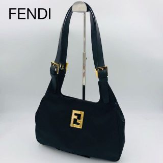 FENDI - 美品✨️FENDI ショルダーバッグ ゴールド FF金具 ナイロン 黒