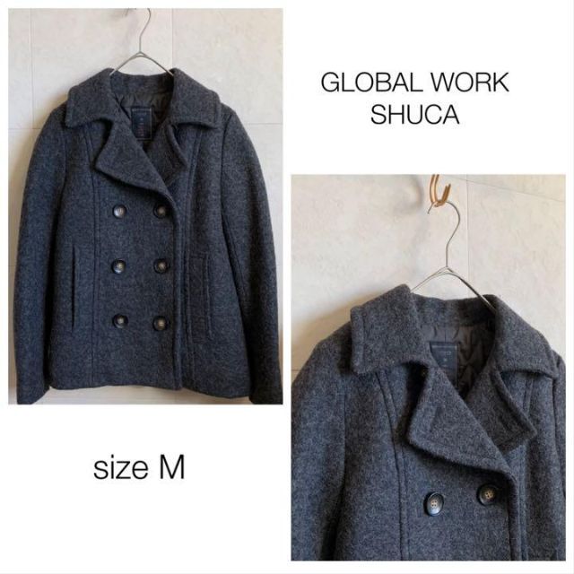 shuca GLOBALWORK - GLOBAL WORK SHUCA ダークグレー Pコート